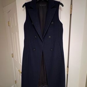 Rag & Bone Blue Sleeveless Blazer with Notched Lapels